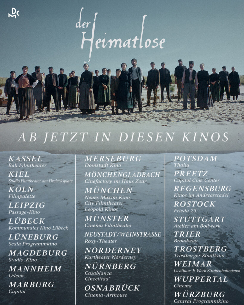 Kinoliste für den Film „Der Heimatlose“ zum Kinostart am 27. August 2026, Teil 2 mit Kinos von Kassel bis Würzburg.
